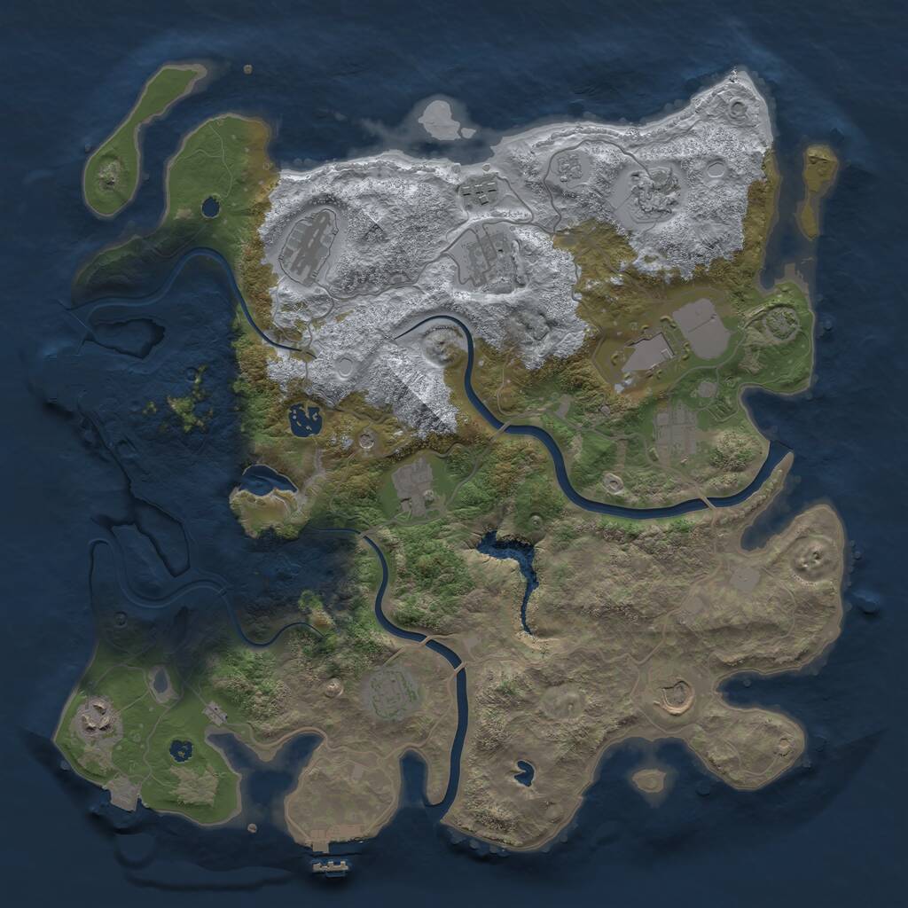 Rust Map: Procedural Map, Size: 4000, Seed: 854300032, 17 Monuments