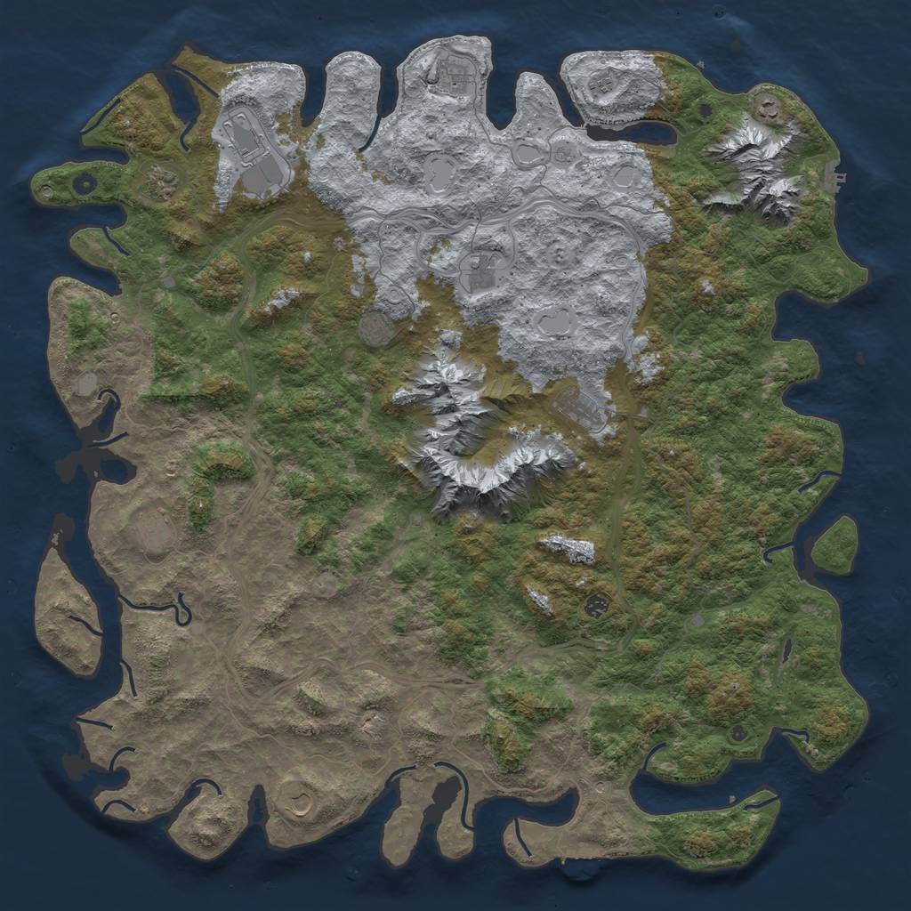 Rust Map: Procedural Map, Size: 6000, Seed: 263, 20 Monuments