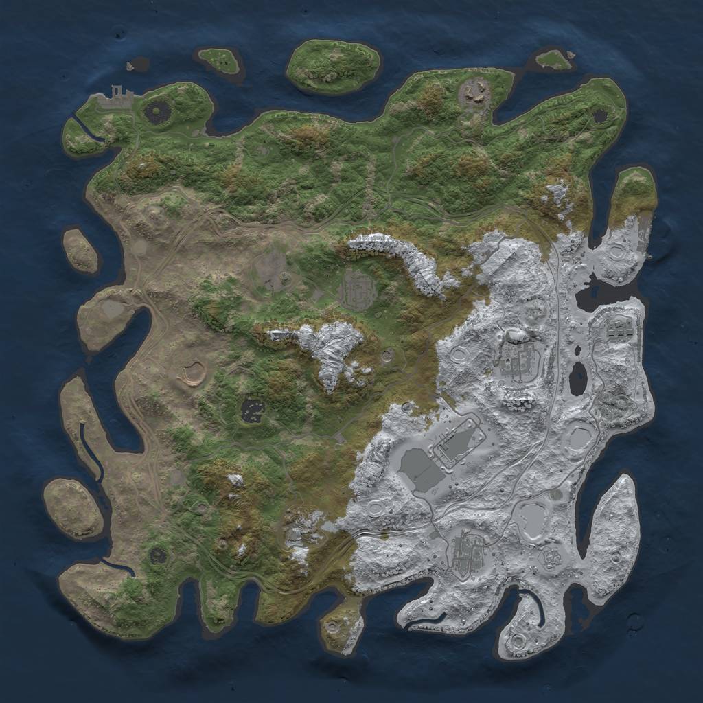 Rust Map: Procedural Map, Size: 4250, Seed: 1966988842, 19 Monuments