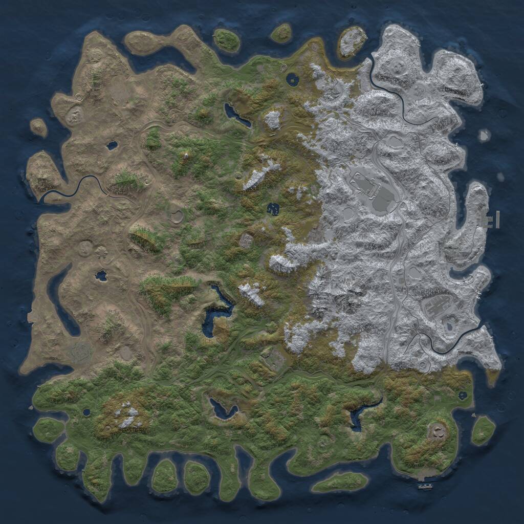 Rust Map: Procedural Map, Size: 6000, Seed: 8456, 17 Monuments