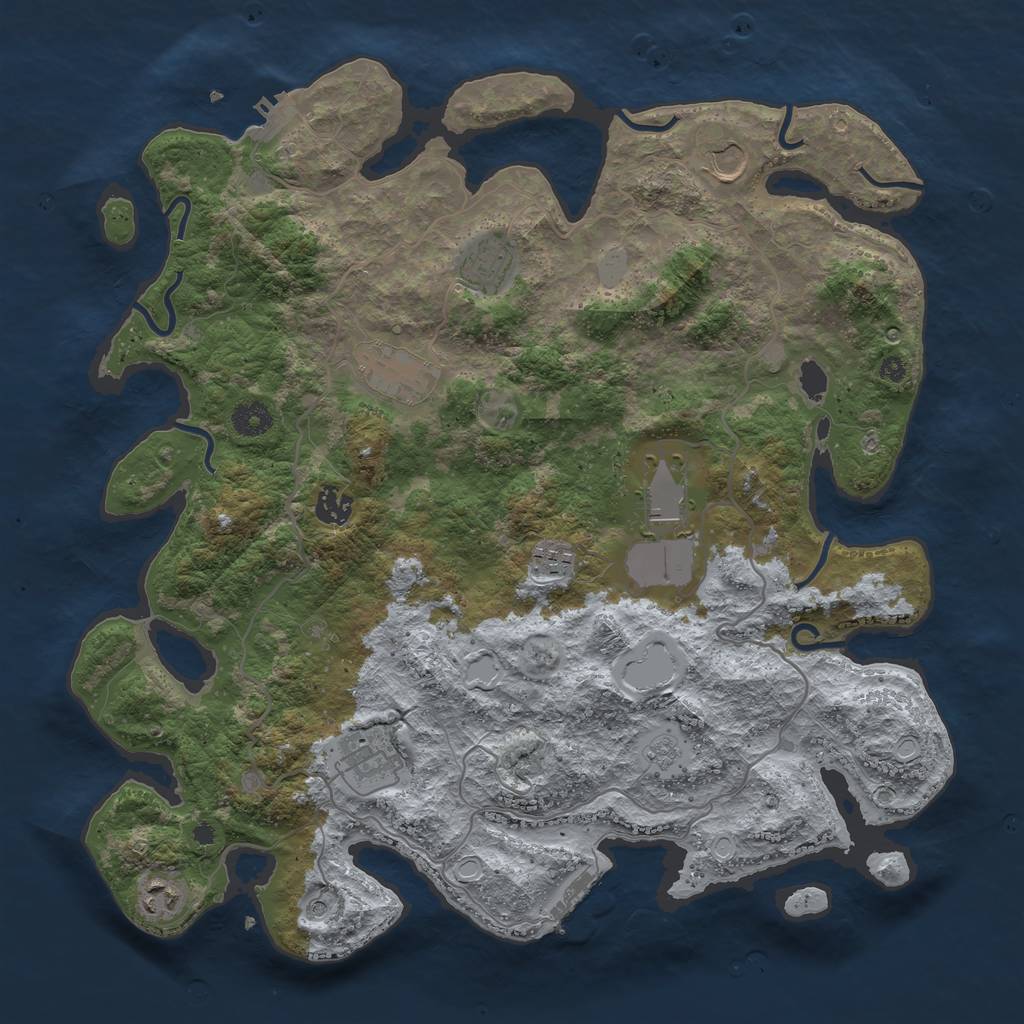 Rust Map: Procedural Map, Size: 4000, Seed: 984834, 17 Monuments