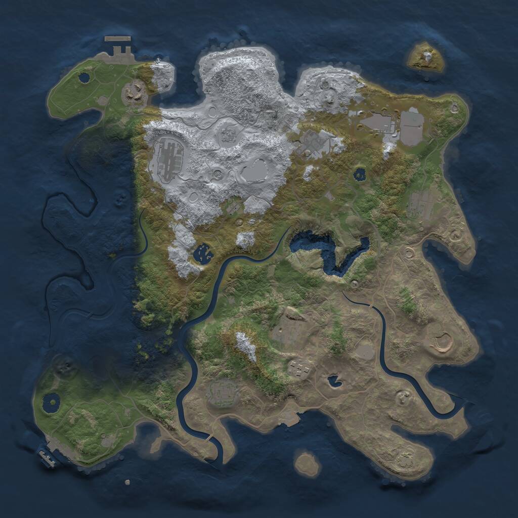 Rust Map: Procedural Map, Size: 4000, Seed: 64646464, 16 Monuments