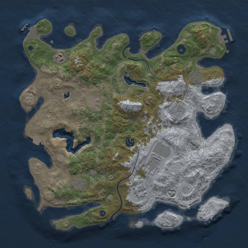 Rust Map: Procedural Map, Size: 4000, Seed: 407550, 15 Monuments