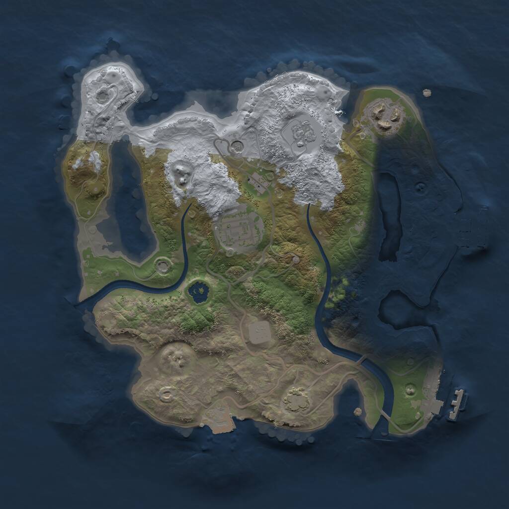 Rust Map: Procedural Map, Size: 2500, Seed: 1049932331, 8 Monuments