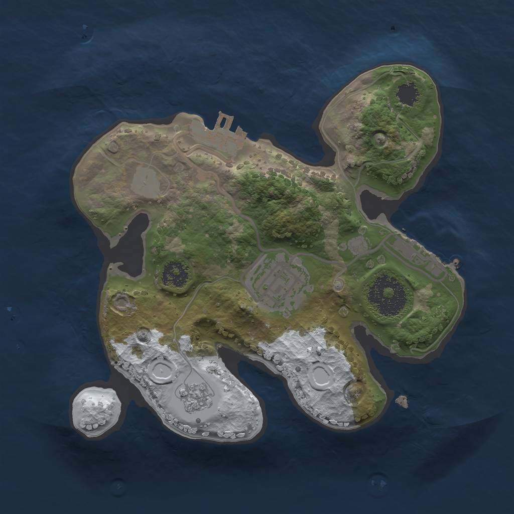 Rust Map: Procedural Map, Size: 2000, Seed: 3124, 9 Monuments