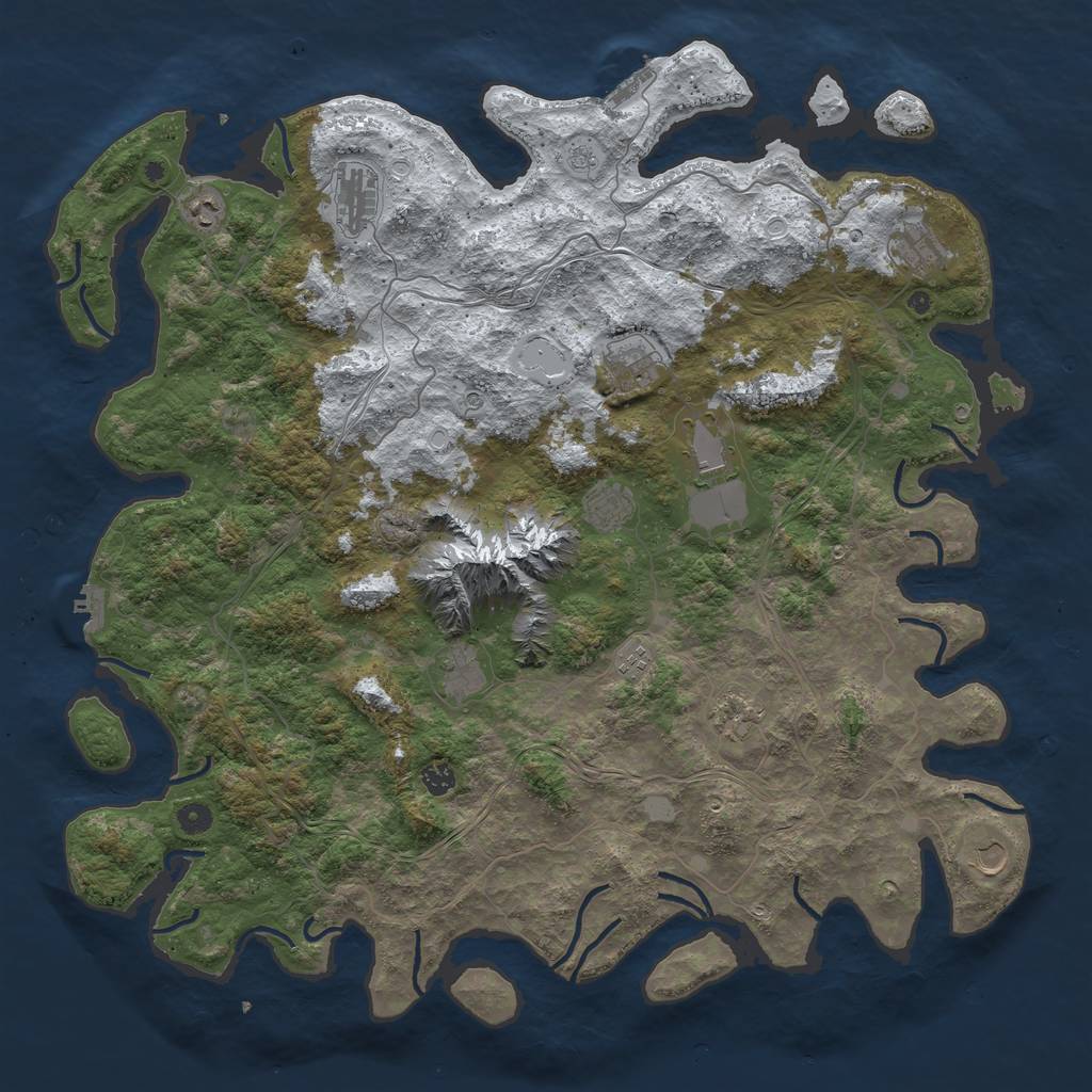 Rust Map: Procedural Map, Size: 5000, Seed: 523697, 20 Monuments