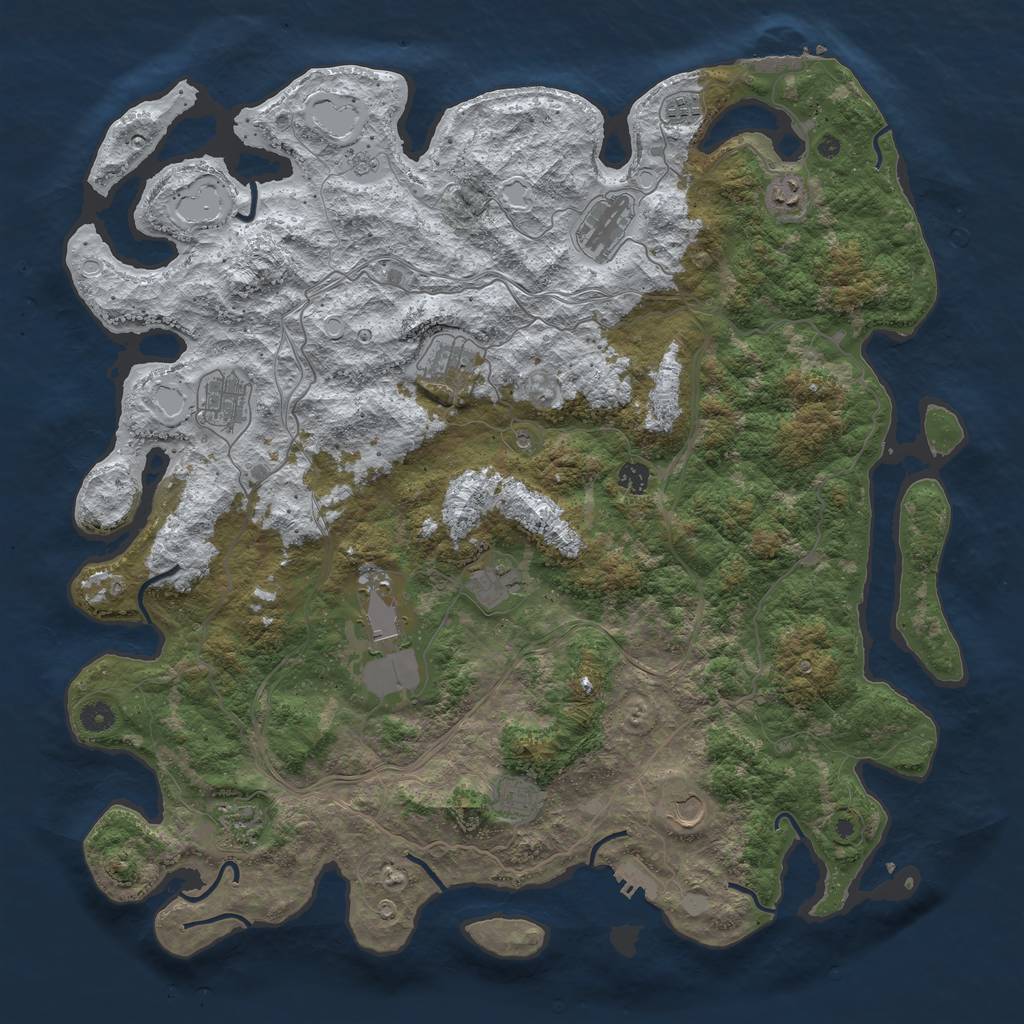 Rust Map: Procedural Map, Size: 4800, Seed: 914650678, 20 Monuments