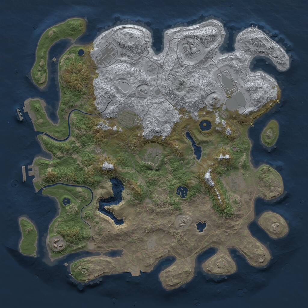 Rust Map: Procedural Map, Size: 4000, Seed: 49673, 14 Monuments