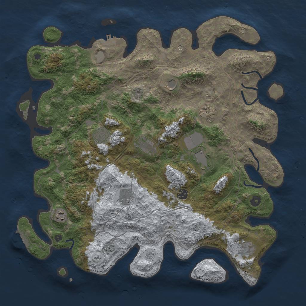 Rust Map: Procedural Map, Size: 4250, Seed: 73906, 19 Monuments