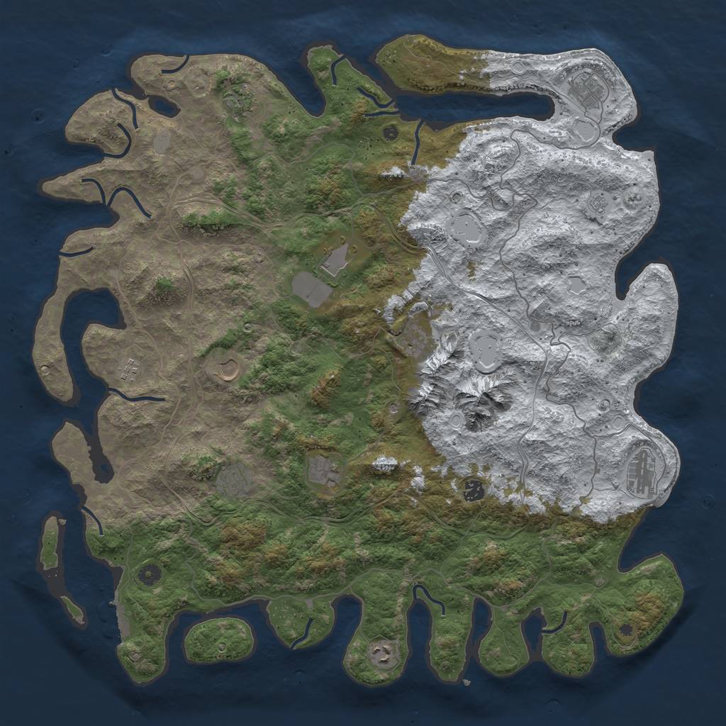 Rust Map: Procedural Map, Size: 5000, Seed: 209872, 19 Monuments