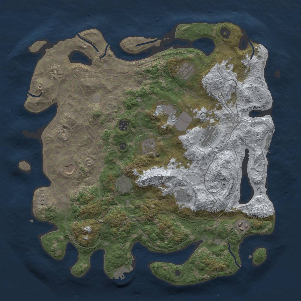 Rust Map: Procedural Map, Size: 4250, Seed: 2012229512, 20 Monuments