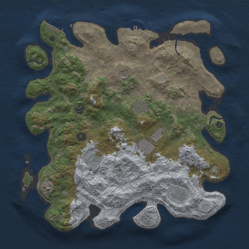 Rust Map: Procedural Map, Size: 4000, Seed: 675959206, 18 Monuments