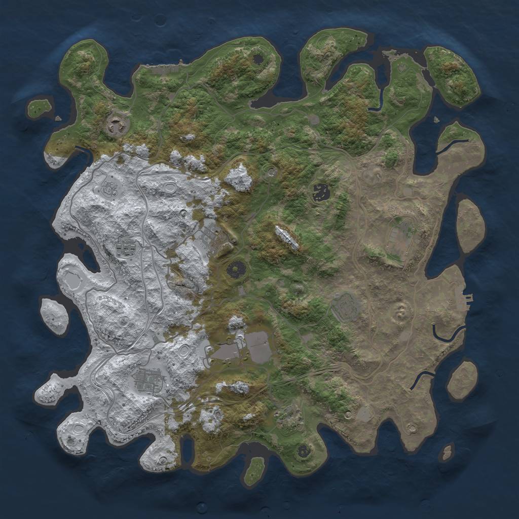 Rust Map: Procedural Map, Size: 4250, Seed: 683579627, 18 Monuments