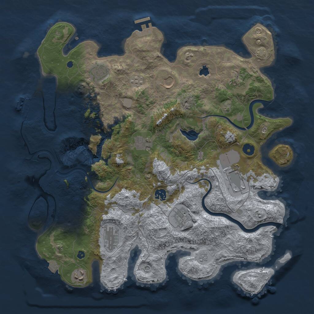 Rust Map: Procedural Map, Size: 4000, Seed: 163426, 16 Monuments