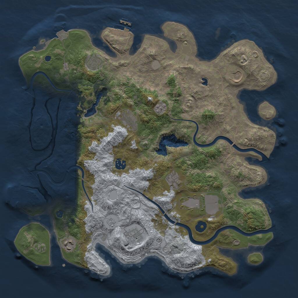 Rust Map: Procedural Map, Size: 4000, Seed: 40007795, 15 Monuments