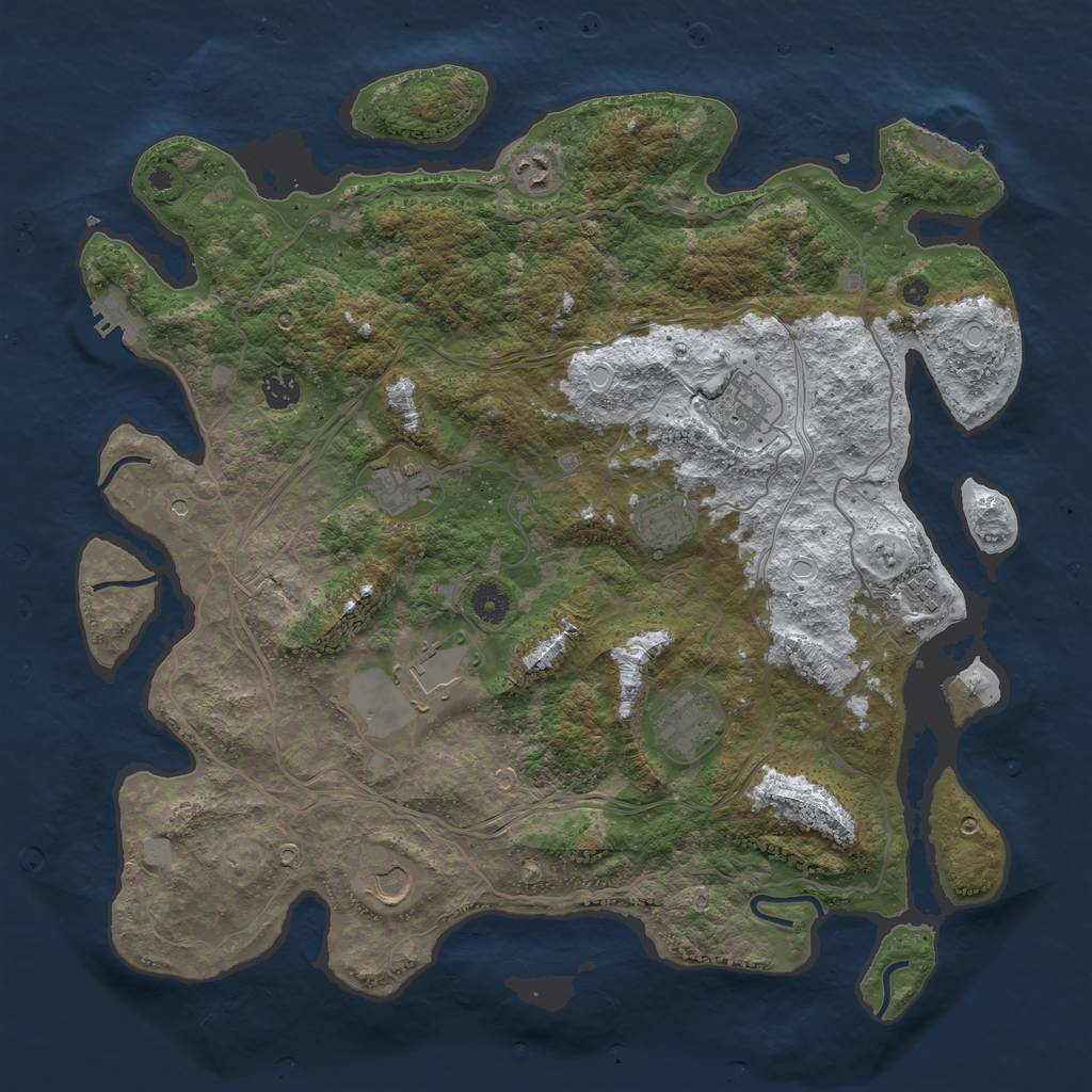 Rust Map: Procedural Map, Size: 4250, Seed: 1733057890, 17 Monuments
