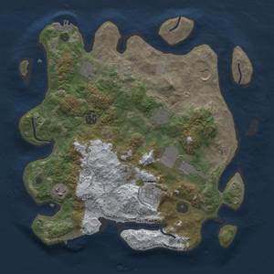 Thumbnail Rust Map: Procedural Map, Size: 3500, Seed: 158361285, 17 Monuments