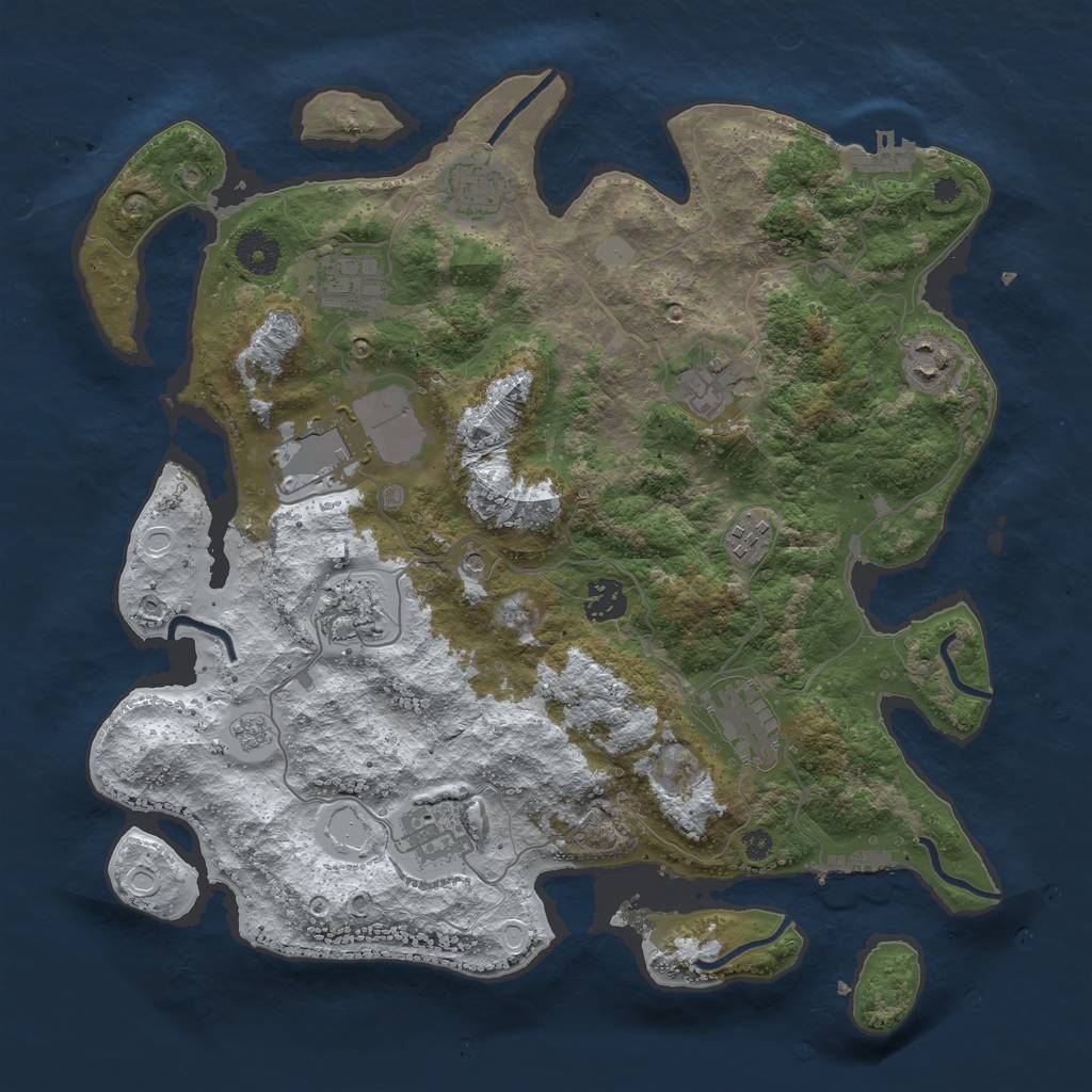 Rust Map: Procedural Map, Size: 3700, Seed: 8899, 19 Monuments