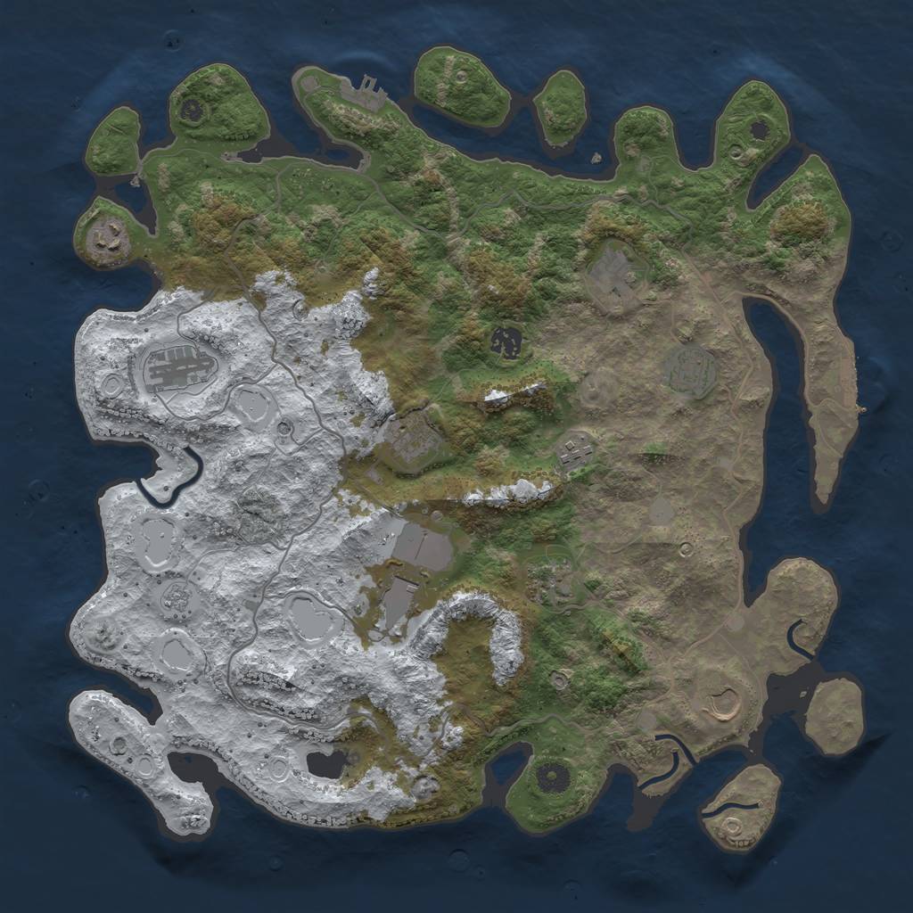 Rust Map: Procedural Map, Size: 4200, Seed: 3241981, 19 Monuments