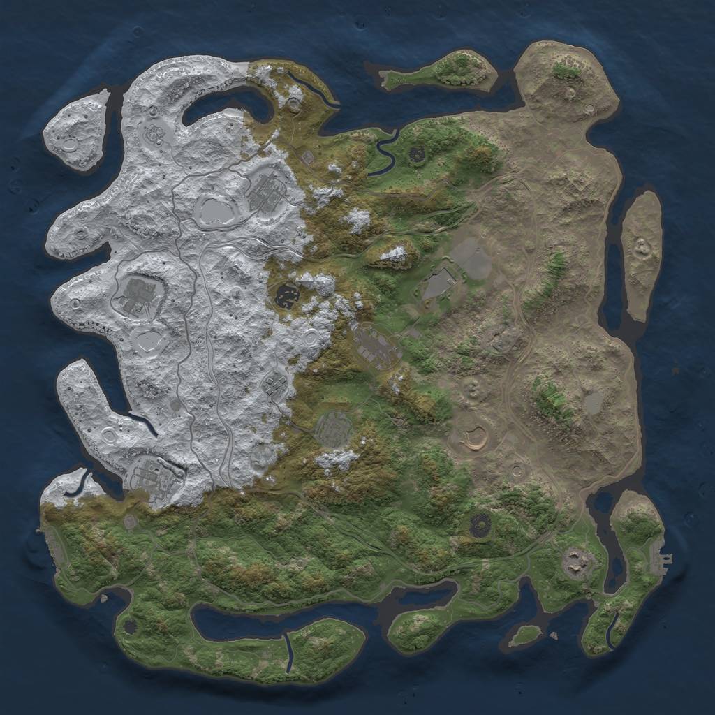 Rust Map: Procedural Map, Size: 4500, Seed: 65140185, 19 Monuments