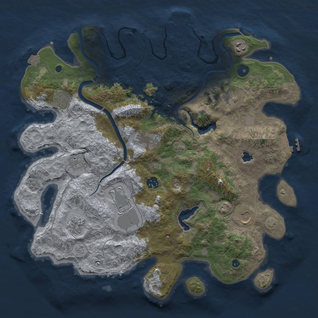 Rust Map: Procedural Map, Size: 4000, Seed: 978313, 16 Monuments