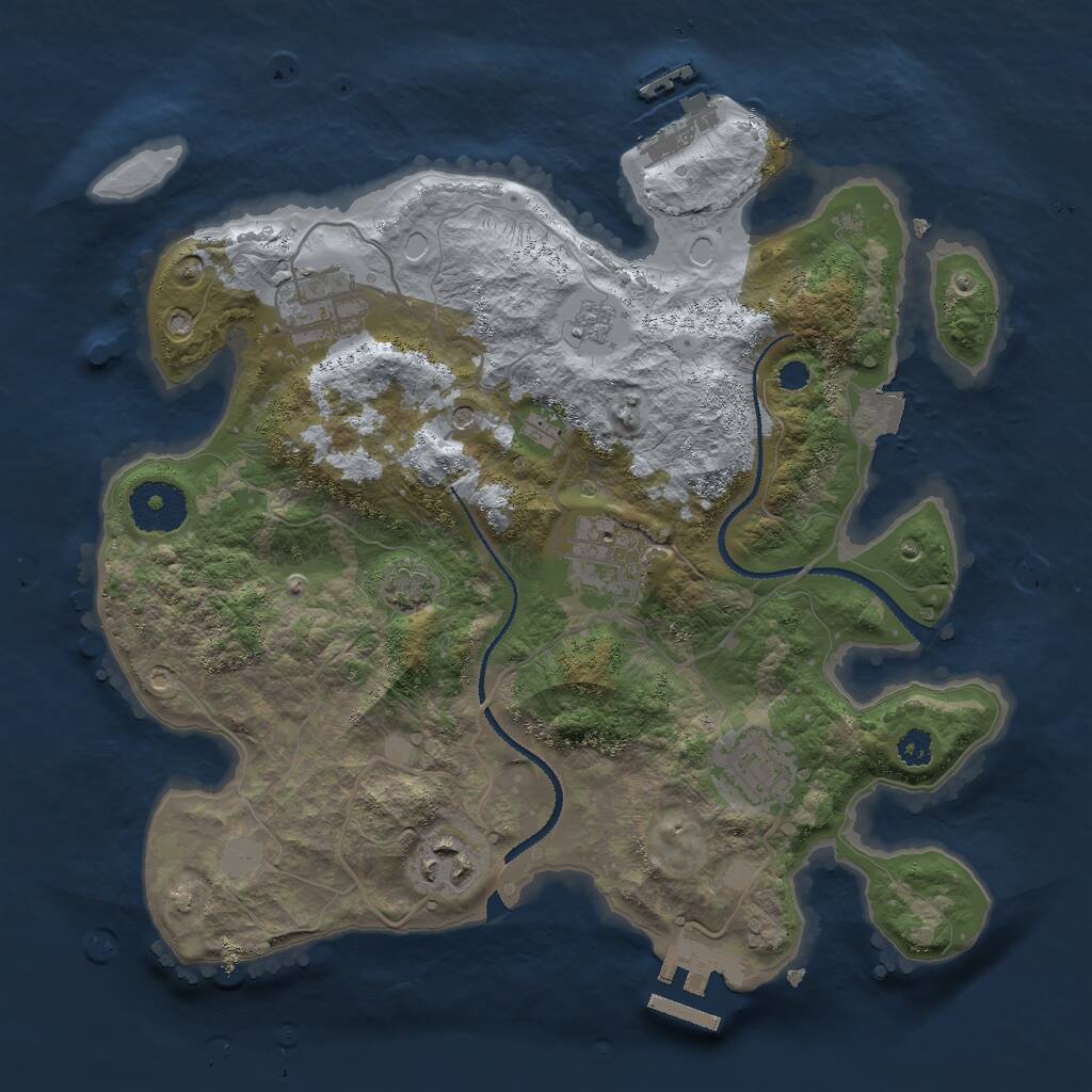 Rust Map: Procedural Map, Size: 3000, Seed: 168761130, 10 Monuments