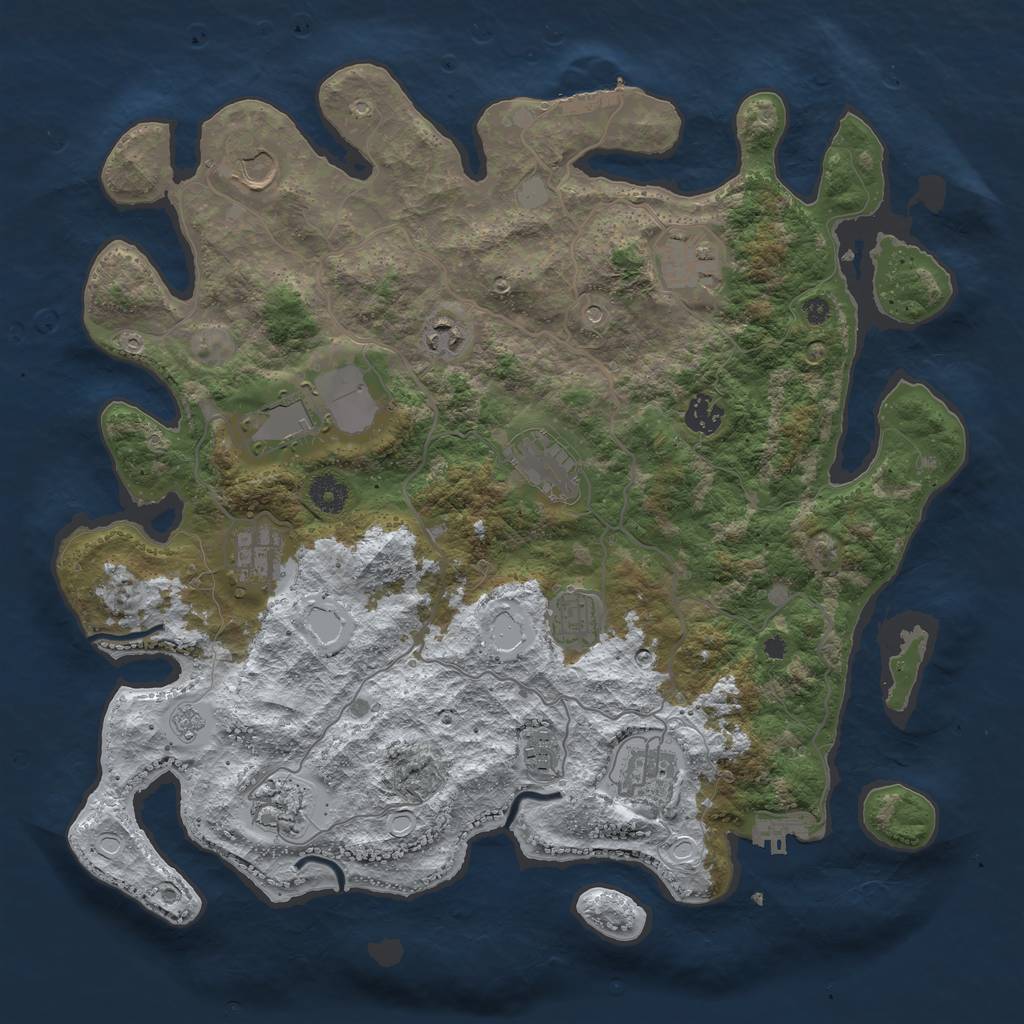 Rust Map: Procedural Map, Size: 4000, Seed: 235816, 20 Monuments