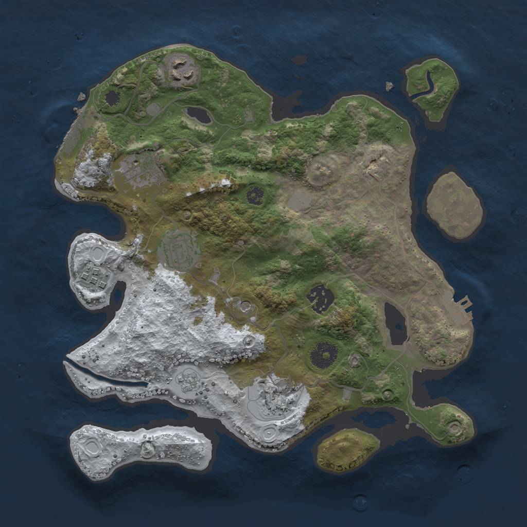 Rust Map: Procedural Map, Size: 3000, Seed: 1190370070, 15 Monuments