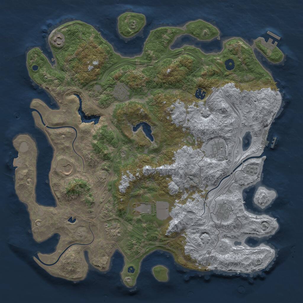 Rust Map: Procedural Map, Size: 4250, Seed: 414268955, 15 Monuments