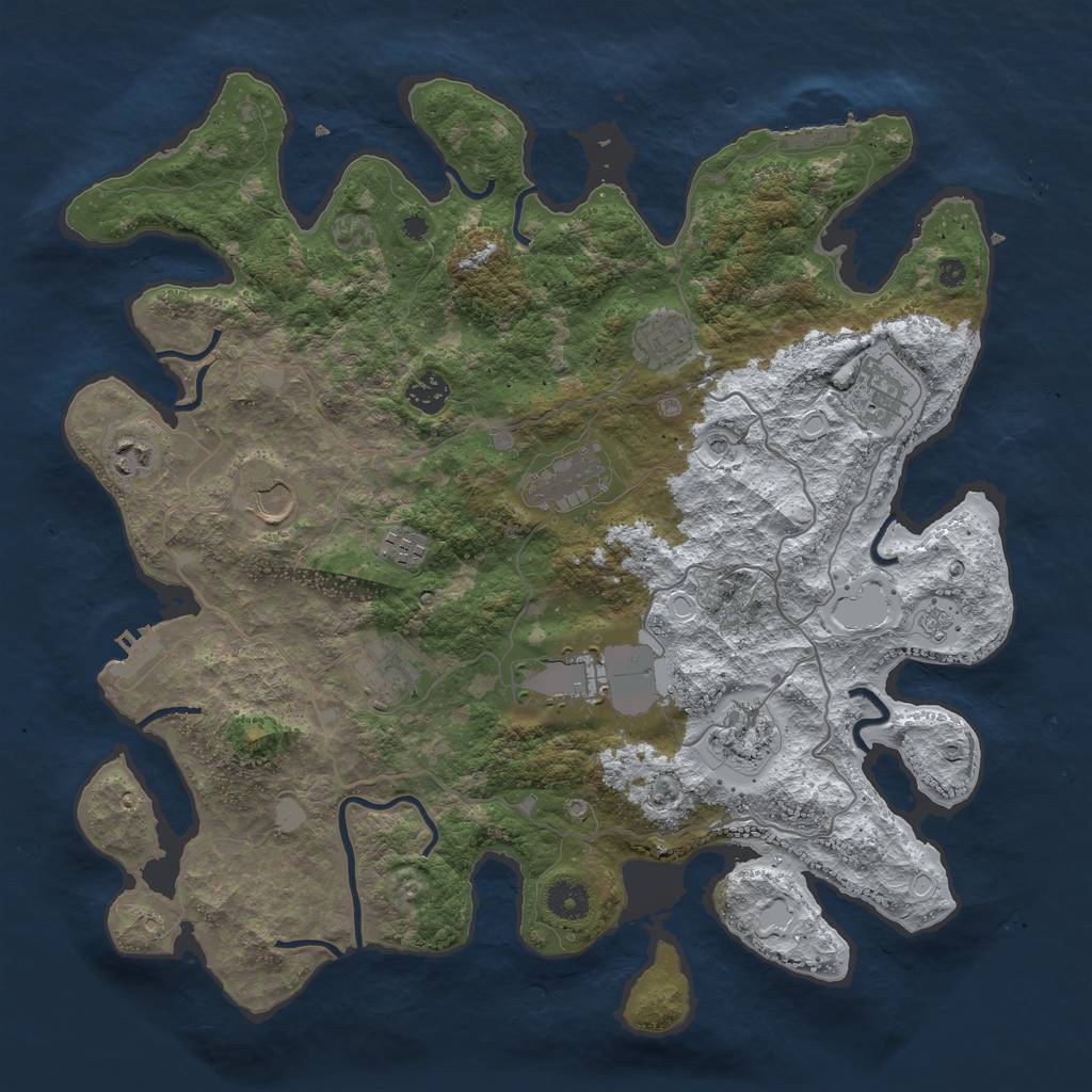 Rust Map: Procedural Map, Size: 4000, Seed: 786562626, 19 Monuments
