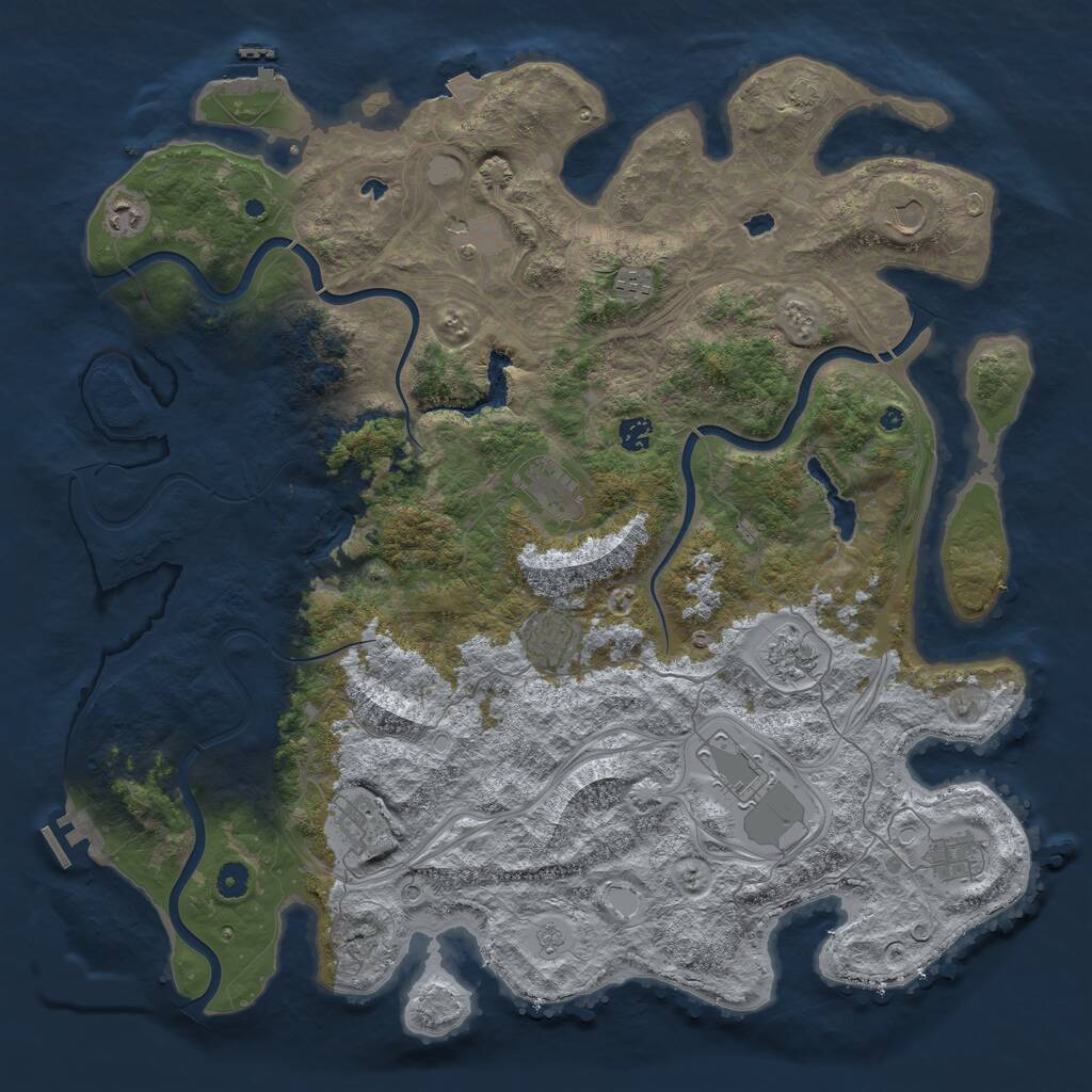 Rust Map: Procedural Map, Size: 4750, Seed: 50000, 17 Monuments