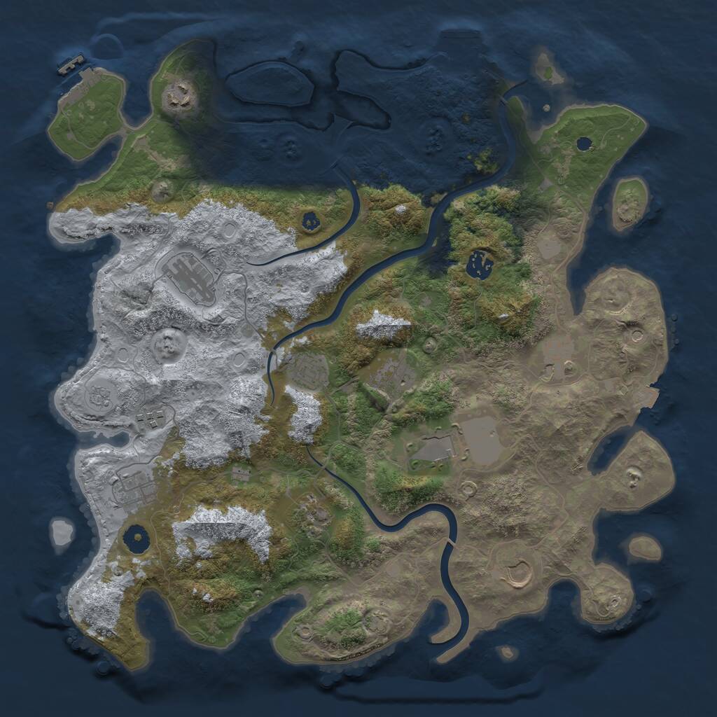Rust Map: Procedural Map, Size: 3999, Seed: 3999, 17 Monuments