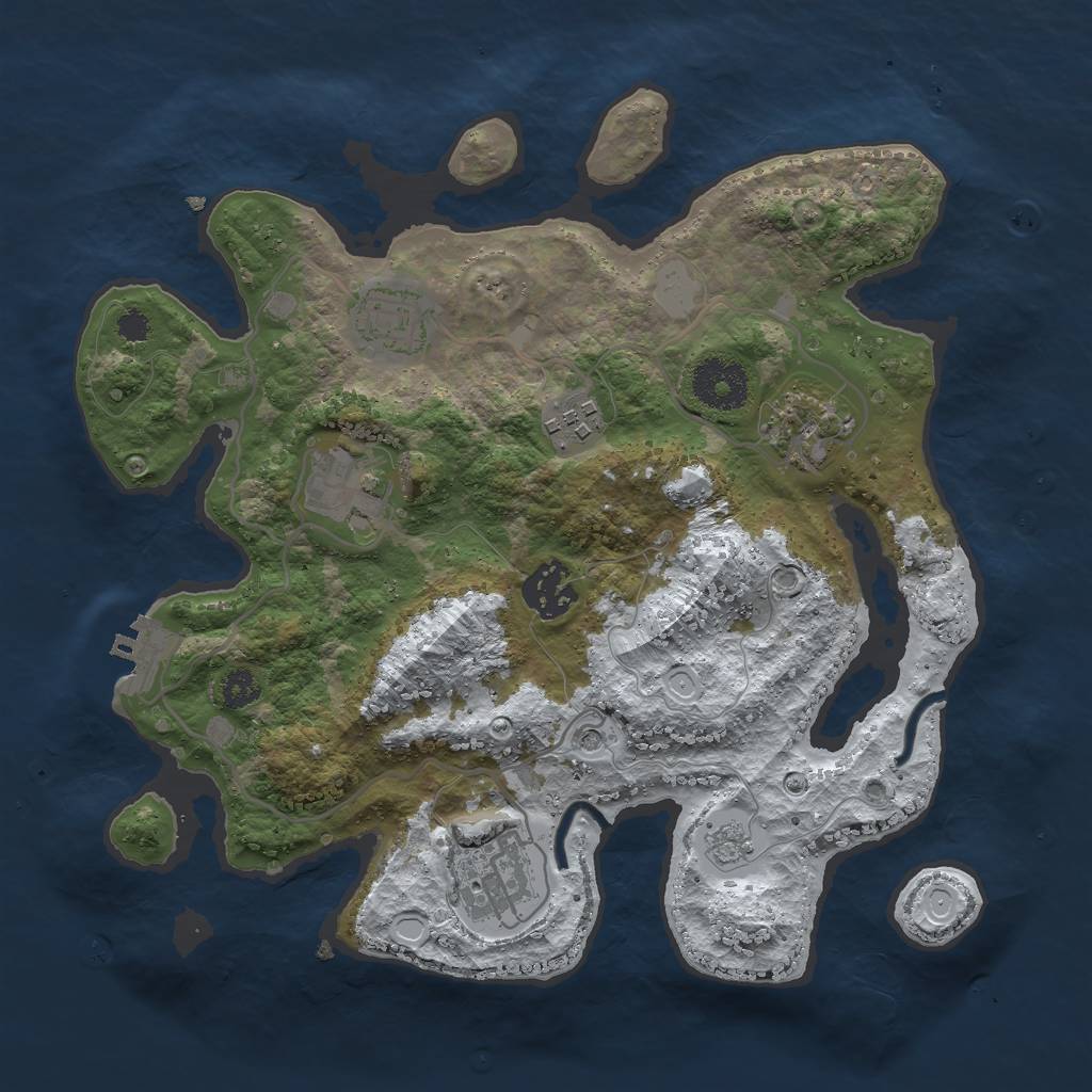 Rust Map: Procedural Map, Size: 3000, Seed: 103510242, 14 Monuments