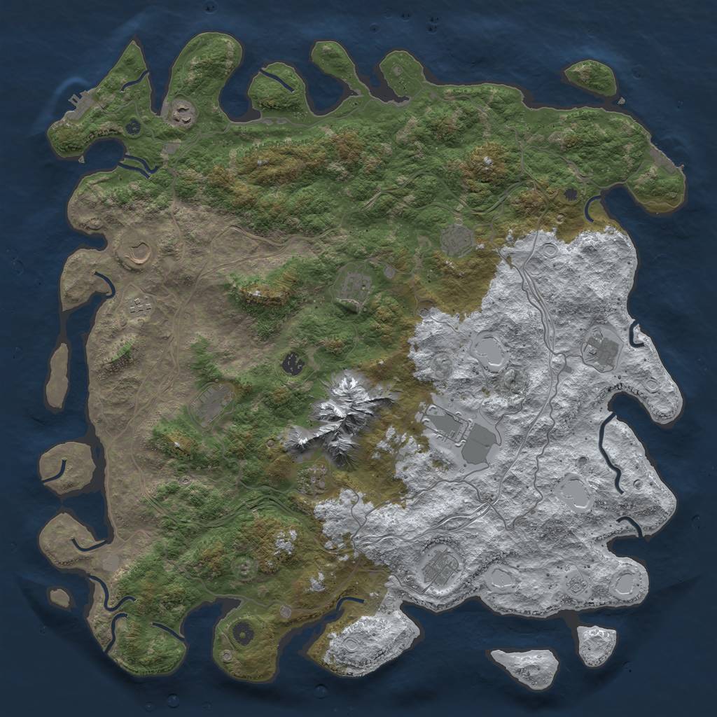 Rust Map: Procedural Map, Size: 5000, Seed: 796230758, 20 Monuments