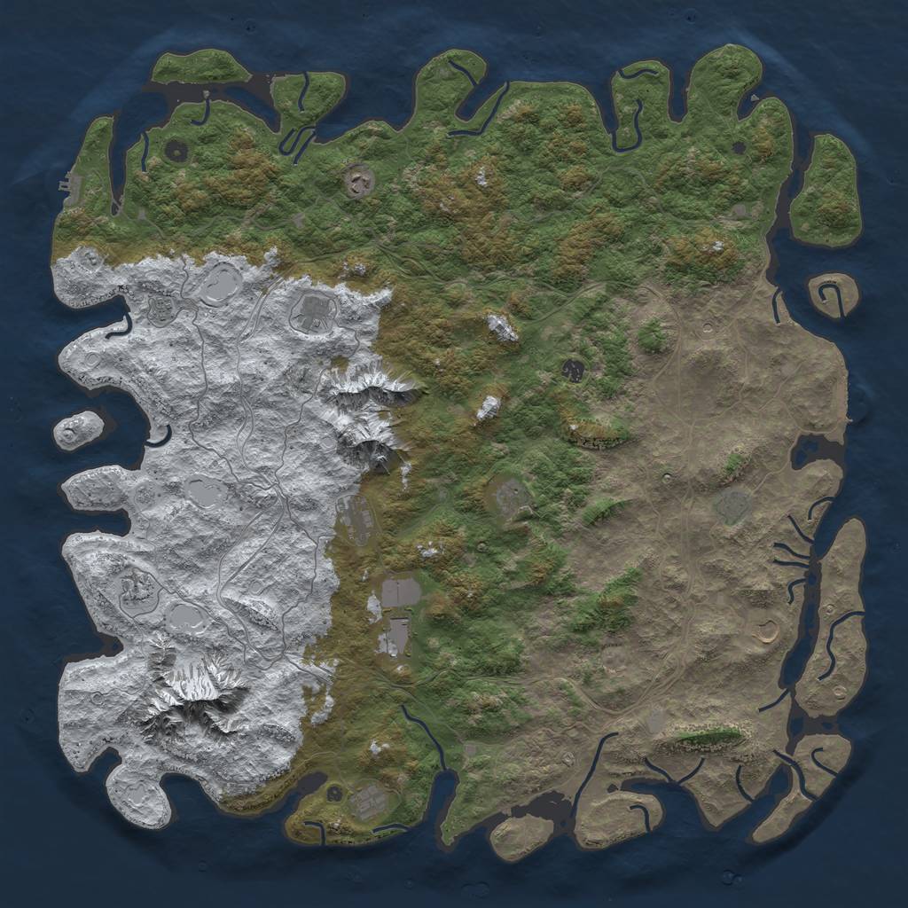 Rust Map: Procedural Map, Size: 6000, Seed: 1641251663, 20 Monuments