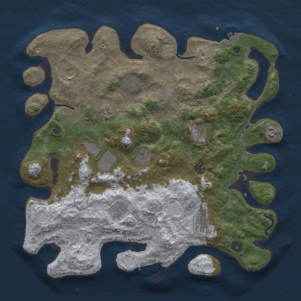 Rust Map: Procedural Map, Size: 4000, Seed: 124495, 20 Monuments