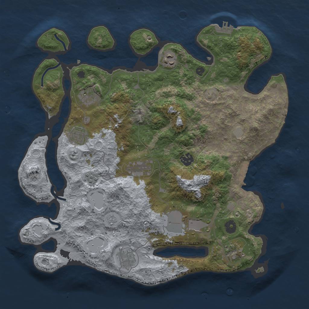 Rust Map: Procedural Map, Size: 3700, Seed: 92019391, 18 Monuments