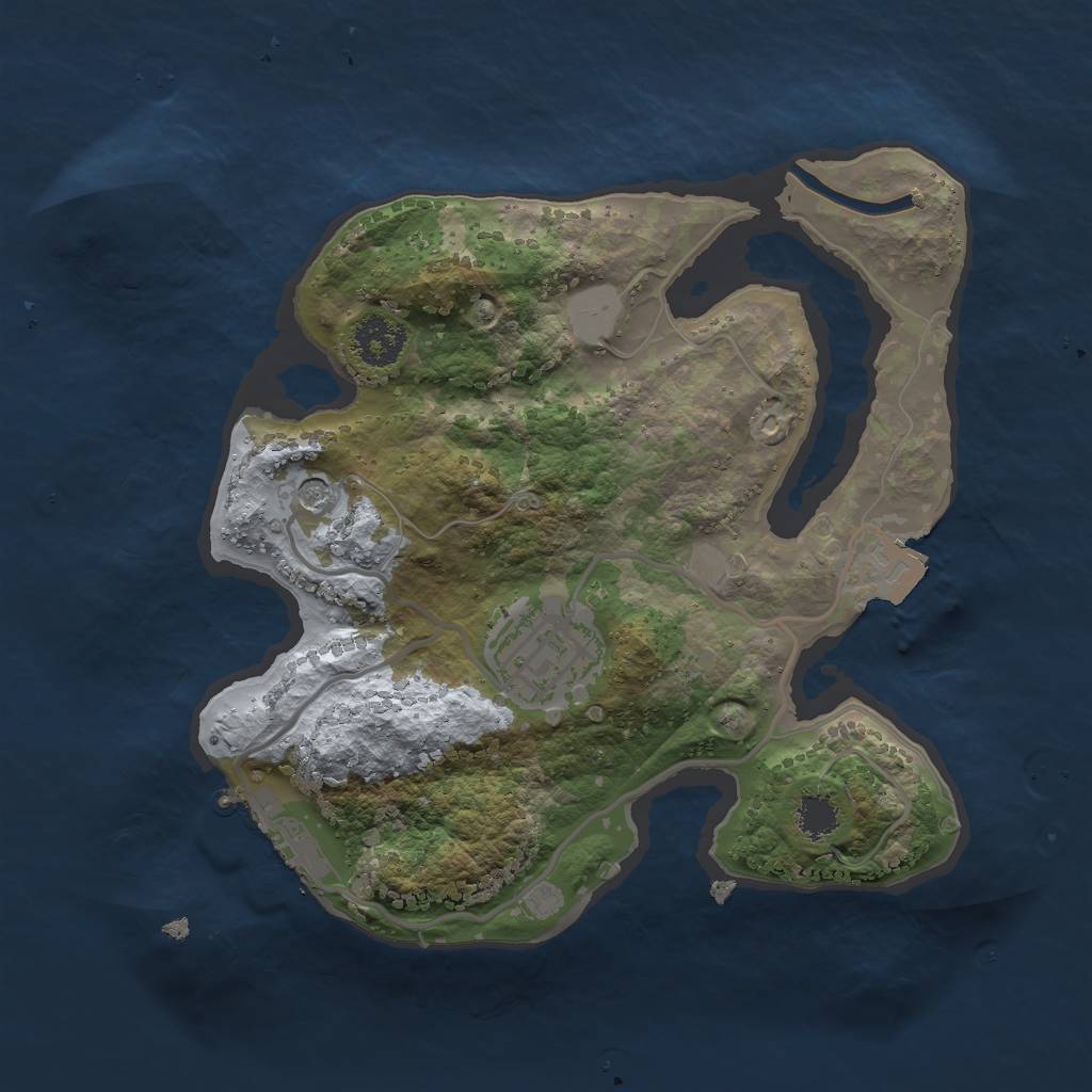Rust Map: Procedural Map, Size: 2200, Seed: 1036783865, 6 Monuments