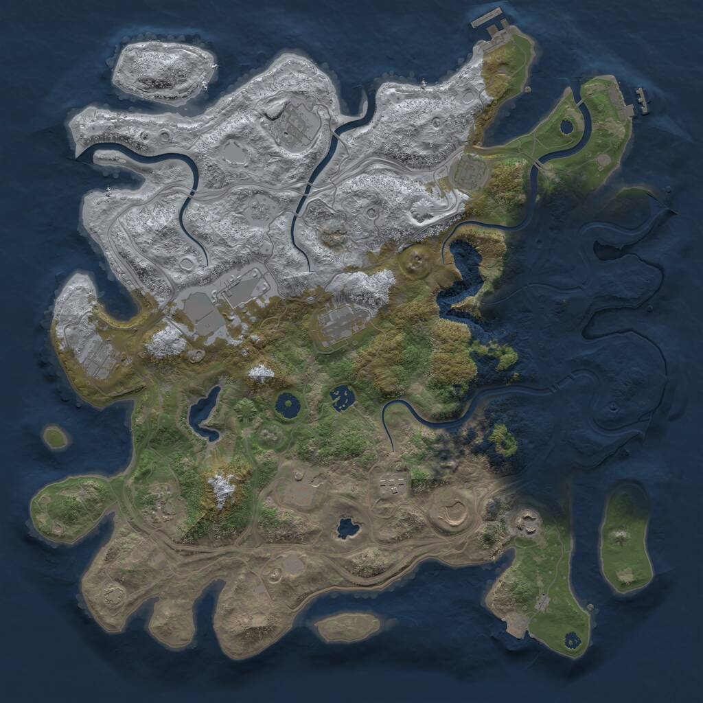 Rust Map: Procedural Map, Size: 4300, Seed: 587561, 17 Monuments