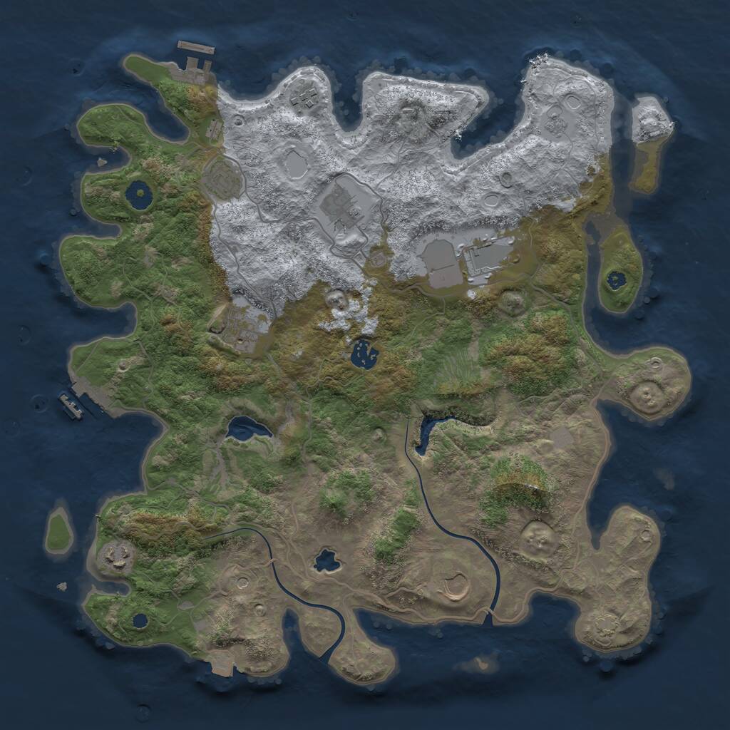 Rust Map: Procedural Map, Size: 4000, Seed: 16020, 14 Monuments