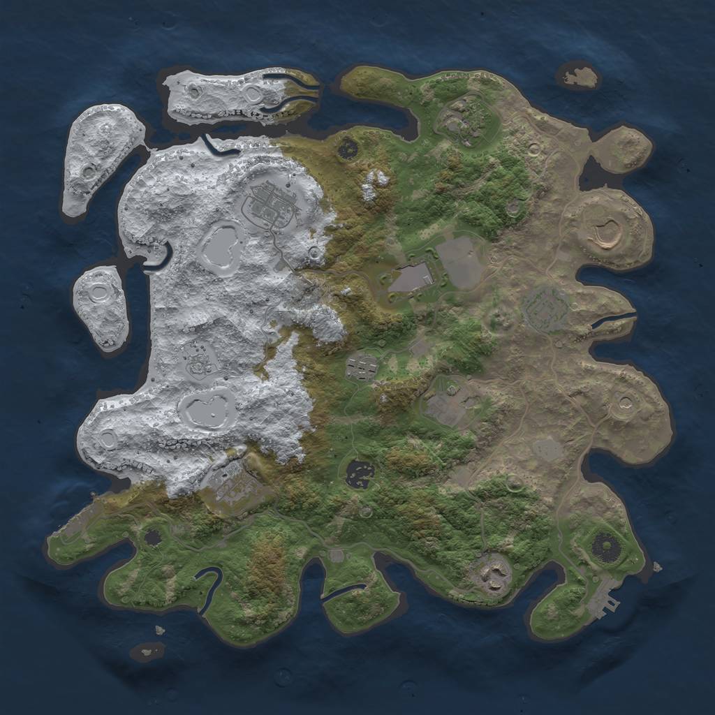 Rust Map: Procedural Map, Size: 3700, Seed: 798277727, 19 Monuments