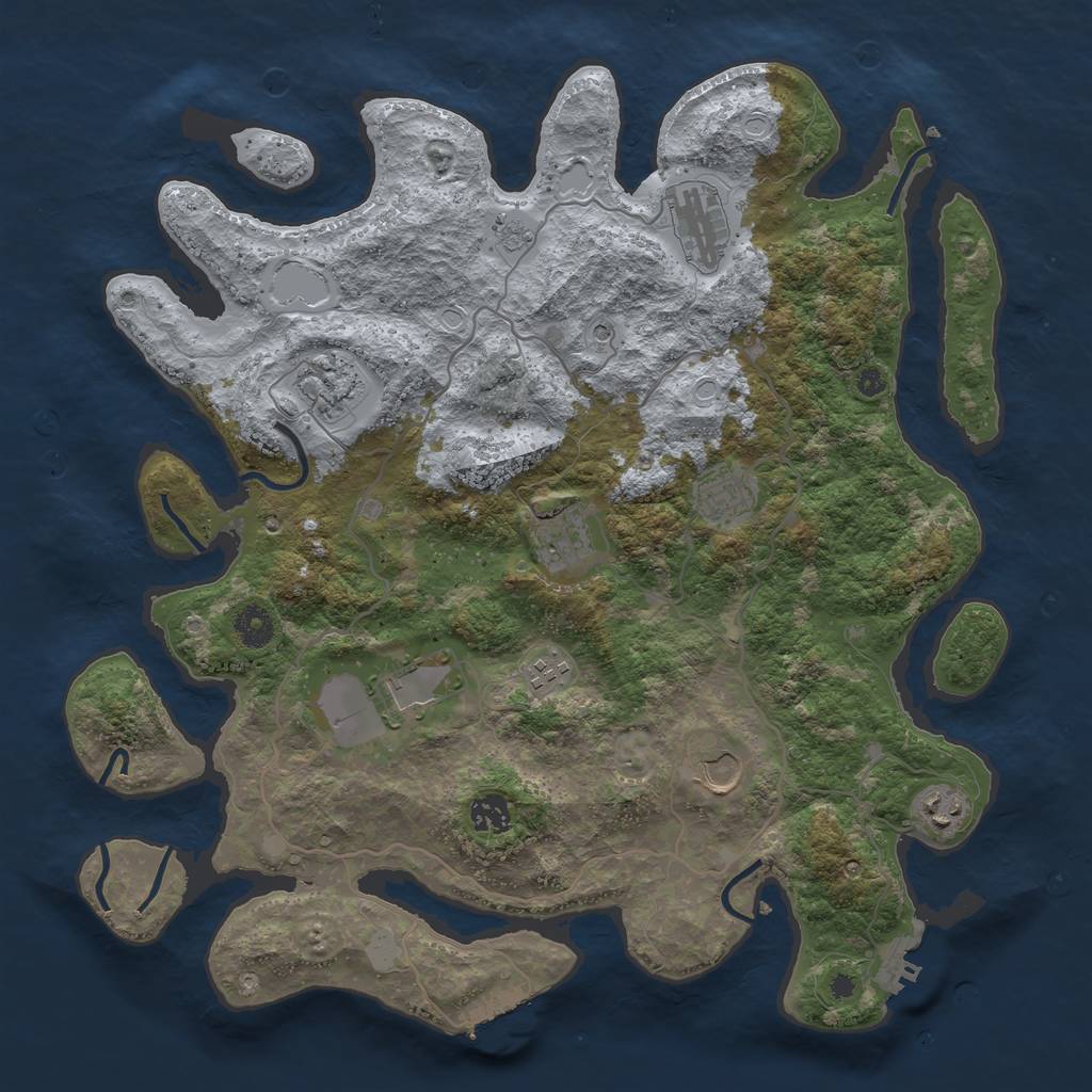 Rust Map: Procedural Map, Size: 4000, Seed: 6584257, 18 Monuments