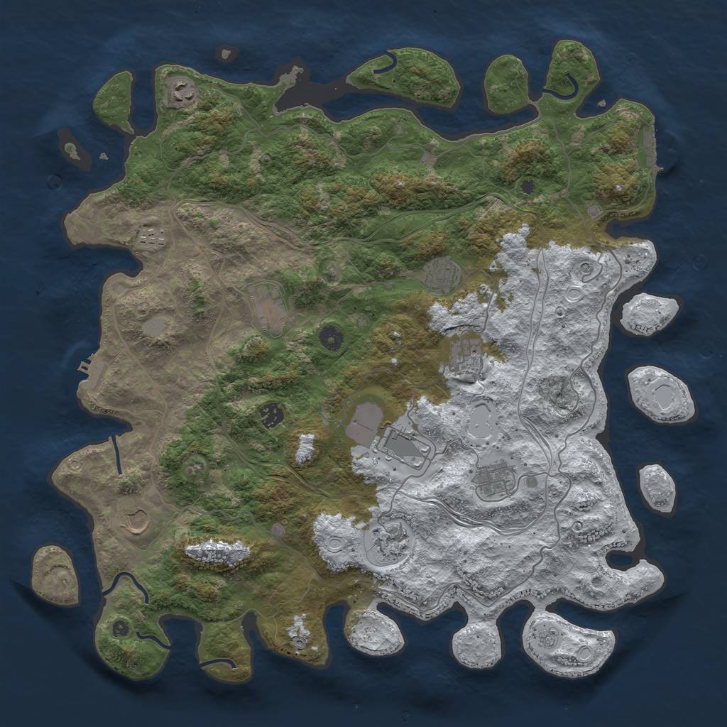 Rust Map: Procedural Map, Size: 4500, Seed: 36503, 19 Monuments