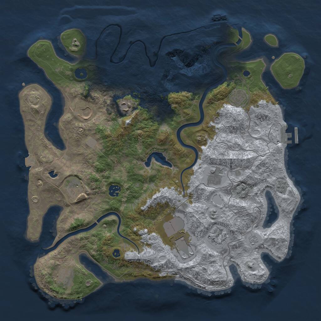 Rust Map: Procedural Map, Size: 4000, Seed: 814207, 16 Monuments