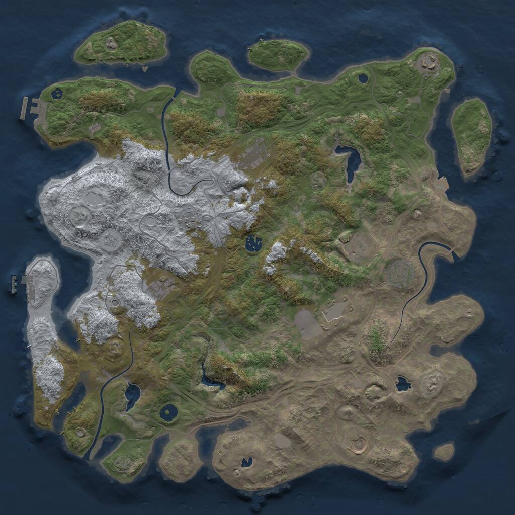 Rust Map: Procedural Map, Size: 4500, Seed: 771230679, 15 Monuments