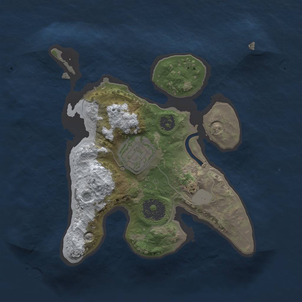 Rust Map: Procedural Map, Size: 2000, Seed: 123987, 6 Monuments