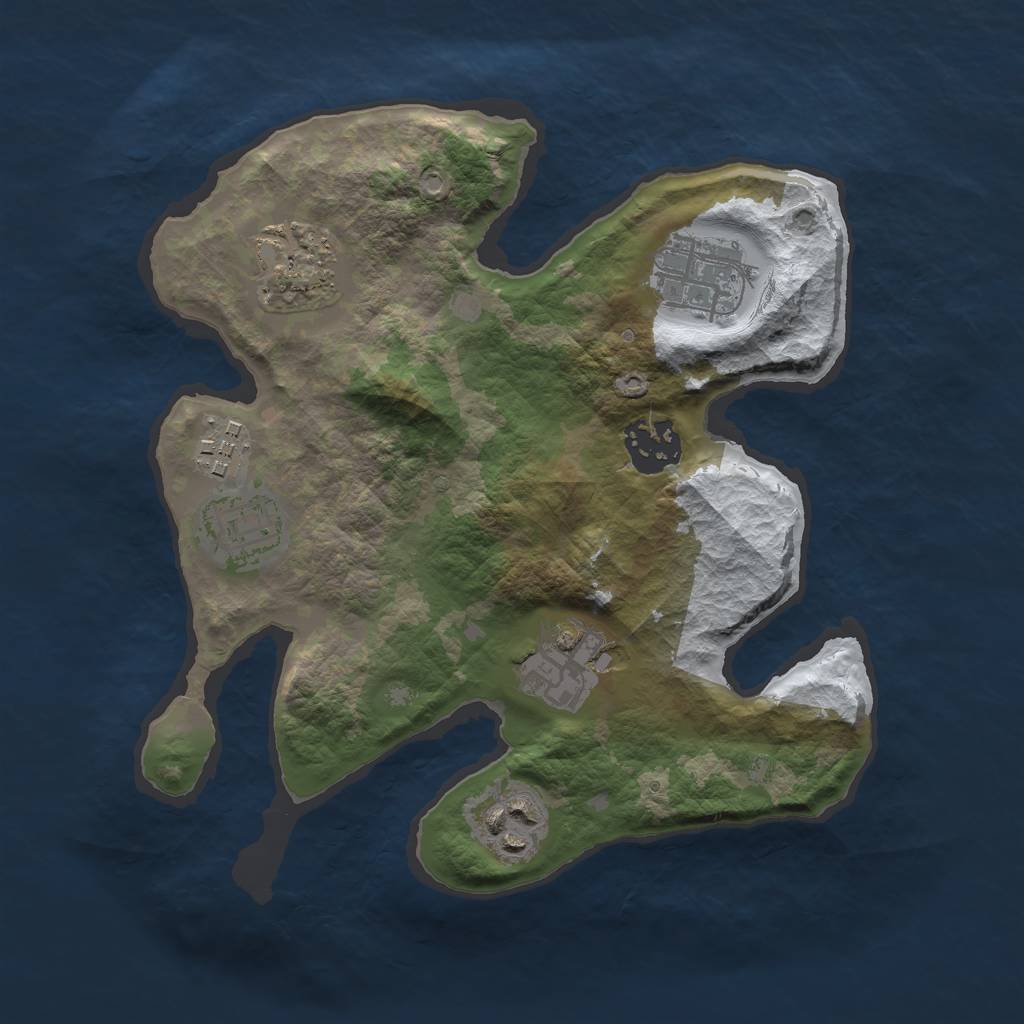 Rust Map: Barren, Size: 2700, Seed: 14747477, 9 Monuments