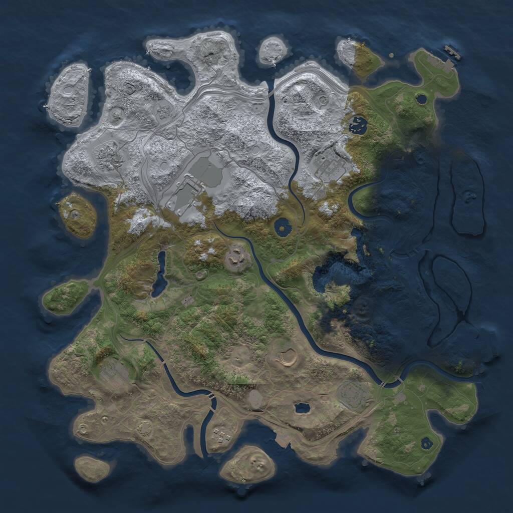 Rust Map: Procedural Map, Size: 4250, Seed: 136743027, 15 Monuments