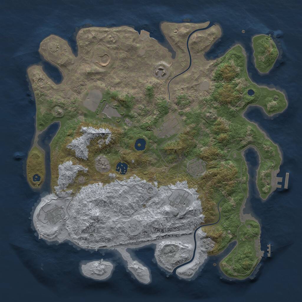 Rust Map: Procedural Map, Size: 3795, Seed: 369835, 15 Monuments
