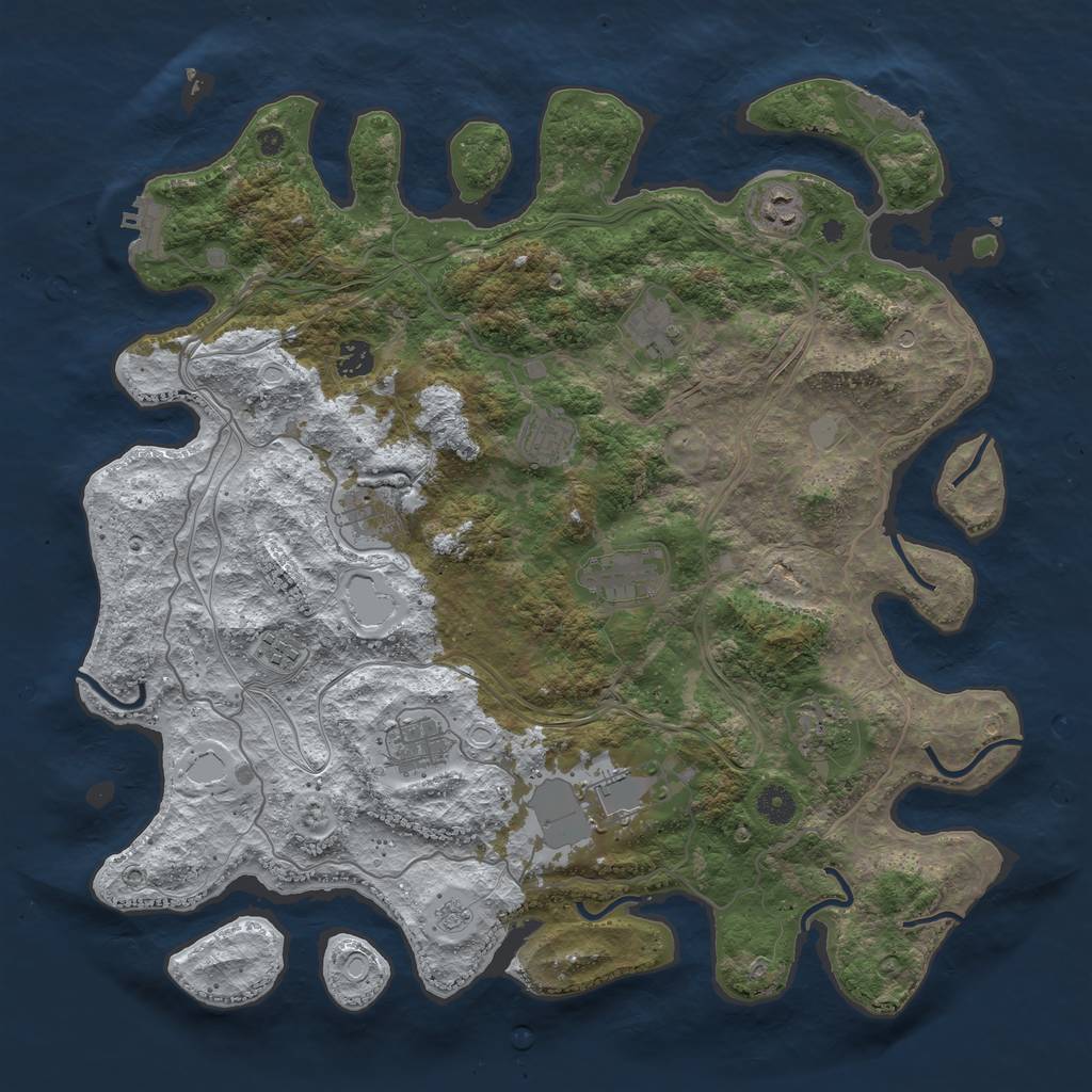 Rust Map: Procedural Map, Size: 4250, Seed: 531490026, 19 Monuments